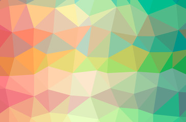 Illustration of abstract Green, Red, Yellow horizontal low poly background. Beautiful polygon design pattern.