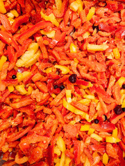 lots of red vegetables for cooking like a background