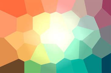 Abstract illustration of green, orange, pink, red, yellow Giant Hexagon background