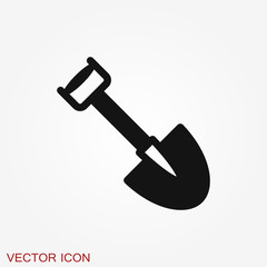 Shovel icon, Vector Illustration on the background.