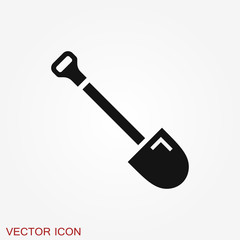 Shovel icon, Vector Illustration on the background.