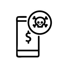 hacker money hacking phone icon vector. hacker money hacking phone sign. isolated contour symbol illustration