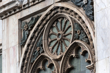 Fototapeta na wymiar Architectural detail, Florence Cathedral of Saint Mary of the Flowers. World Heritage Site