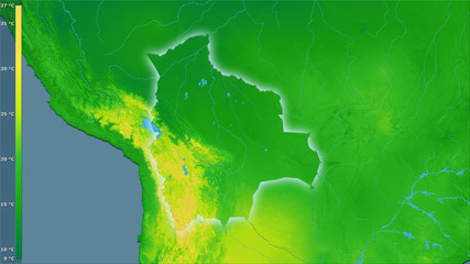 Bolivia, annual range - light glow