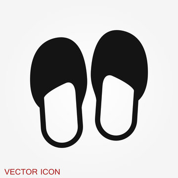 Slippers icon, vector illustration, fachion symbol isolated on background.