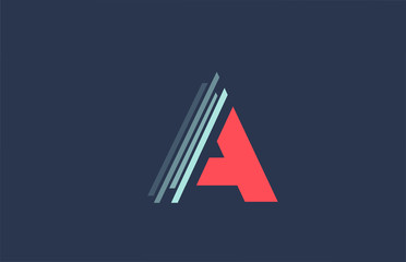 A red blue alphabet letter logo icon for company and business with line design