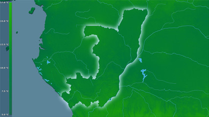 Congo Brazzaville, annual range - light glow