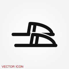 Slippers icon, vector illustration, fachion symbol isolated on background.