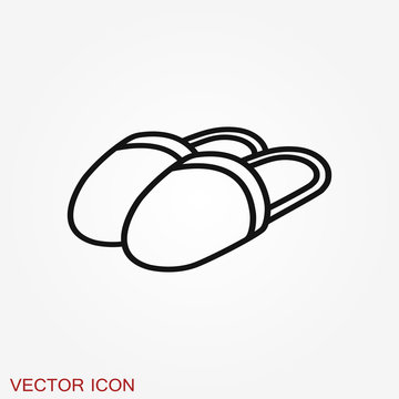 Slippers icon, vector illustration, fachion symbol isolated on background.