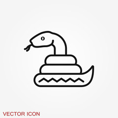 Snake vector icon, animal symbol isolated on background.