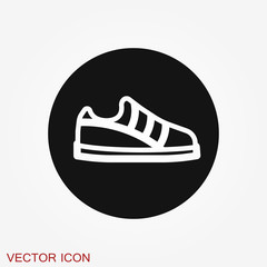 Sneakers vector icon, shoes symbol isolated on background.