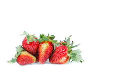 copy space strawberry isolated