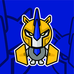 illustration vector graphic of spartan rhinoceros character