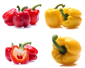 sweet pepper isolated on a white background (Mix, set , collection)