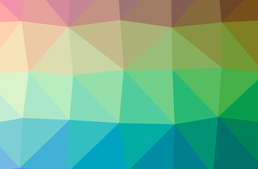 Illustration of abstract Blue, Green, Yellow horizontal low poly background. Beautiful polygon design pattern.