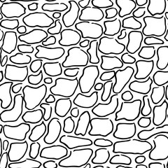 Seamless pattern with hand drawn textures. Doodle style. Vector objects. Stone wall. Textile print. Sketch background