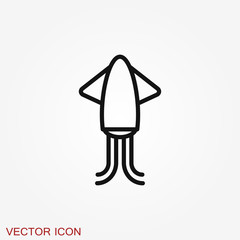 Squid icon. Abstract squid on background. Vector illustration