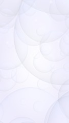 Abstract white background. Backdrop with light transparent bubbles. Vertical orientation. 3D illustration
