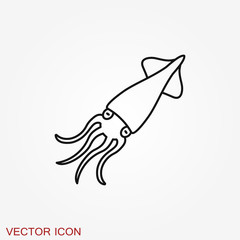 Obraz premium Squid icon. Abstract squid on background. Vector illustration
