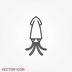 Squid icon. Abstract squid on background. Vector illustration