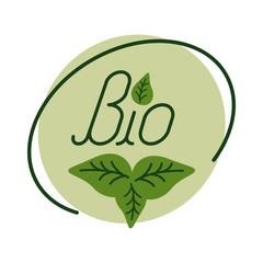 bio lettering flat style icon