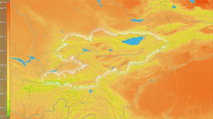 Kyrgyzstan, annual range - light glow