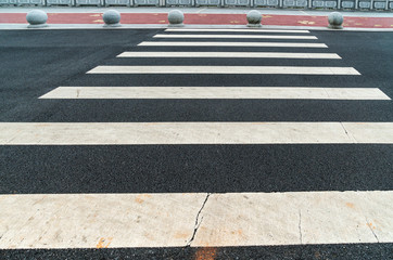 Zebra crossing on outdoor road