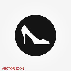 Shoes vector icon. Stiletto symbol isolated on background.