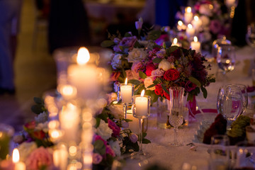 wedding table with candles