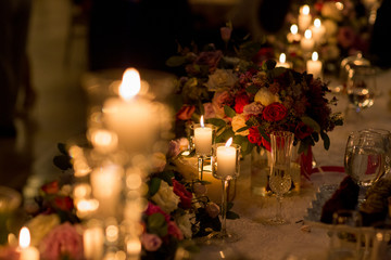 wedding table with candles