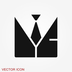 Suit vector icon symbol isolated on background.. Vector art.