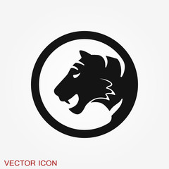 Tiger vector icon, animal symbol isolated on background.