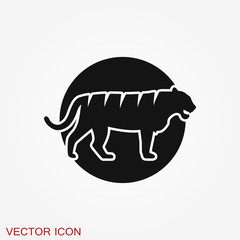Tiger vector icon, animal symbol isolated on background.