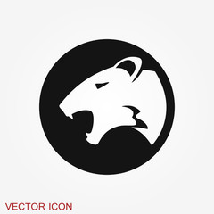 Tiger vector icon, animal symbol isolated on background.