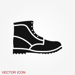 Timberland vector icon. Minimalist vector illustration of unisex modern shoes isolated on background.