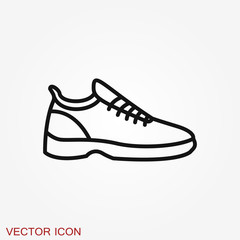 Trainers vector icon. Running shoe symbol isolated on background.