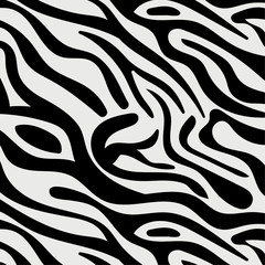 Animal pattern zebra seamless. African wildlife style backdrop vector illustration. Zebra skin background with abstract repeated black strips. Template of natural animal camouflage print design.