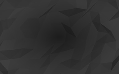 Obraz premium Black abstract background. Lowpoly backdrop. Gloomy crumpled paper. 3D illustration