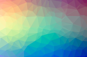 Illustration of abstract Blue, Yellow, Red And Green horizontal low poly background. Beautiful polygon design pattern.