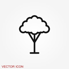 Tree vector icon, trees symbol isolated on background.