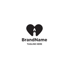 Candle love logo concept. Letter H logo template - vector