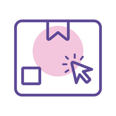 box carton delivery with mouse arrow line style