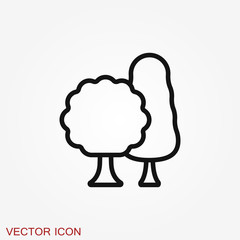 Trees vector icon, tree symbol isolated on background.