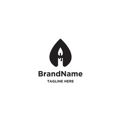 Candle water logo concept. Letter A logo template - vector