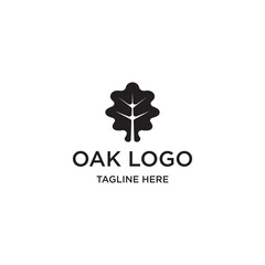 Oak logo design template, vector illustration