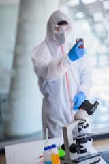 A doctor in an anti-virus suit in the laboratory,Coronavirus covid 19