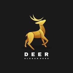 Vector Logo Illustration Deer Gradient Colorful Style.
