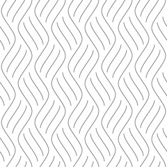 Vector geometric seamless pattern. Modern geometric background. Monochrome repeating pattern with wavy lines of threads.