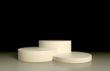 Minimalistic podium, pedestal on gradient background, product presentation concept. 3d render illustration