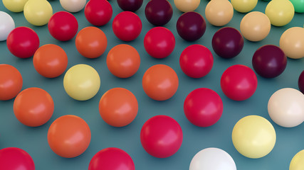 High quality trendy Colorful glossy marbles balls on faded blue background. For 3d illustration and other artistic concepts.